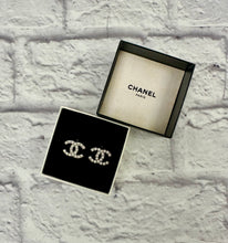 Load image into Gallery viewer, Chanel Silver &amp; Crystal Clip On Earrings
