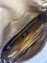 Load image into Gallery viewer, Fendi Champagne Satin Baguette with Crystal Logo
