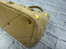 Load image into Gallery viewer, Valentino Beige Raffia Roman Rock Stud Top Handle
