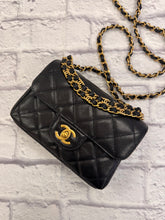 Load image into Gallery viewer, Chanel Black Caviar Mini Flap Bag with CC chain
