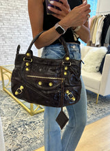 Load image into Gallery viewer, Balenciaga Chocolate Brown City Bag with oversized grommets
