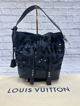 Load image into Gallery viewer, Louis Vuitton Navy Satin Mono Sequin NN14 Spotlight Bucket Bag
