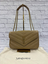 Load image into Gallery viewer, Saint Laurent Medium Natural Tan YSL Quilted Chain Shoulder Bag
