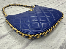 Load image into Gallery viewer, Chanel 2023 Blue Calfskin Chain Around Hobo
