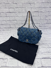 Load image into Gallery viewer, Chanel Blue Nylon Tweed Stitch Bubble Accordion Flap
