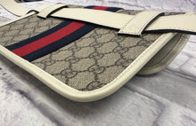 Load image into Gallery viewer, Gucci Navy &amp; Red Web Strip GG Supreme Ophidia Small Belt Bag
