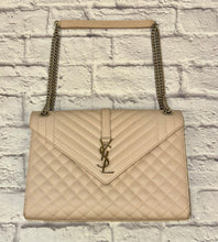 Load image into Gallery viewer, Saint Laurent Dark Beige Large Envelope Bag
