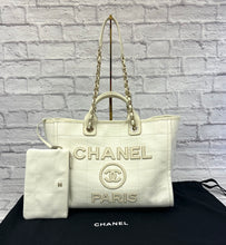 Load image into Gallery viewer, Chanel White Large Window Pane Deauville
