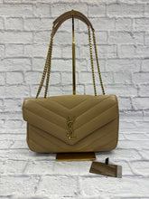 Load image into Gallery viewer, Saint Laurent Medium Natural Tan YSL Quilted Chain Shoulder Bag
