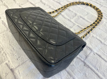 Load image into Gallery viewer, Chanel Black Caviar Jumbo Single Flap Gold Toned Hardware
