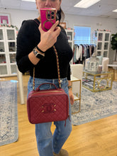 Load image into Gallery viewer, Chanel Large Burgundy CC Filigree Vanity Case
