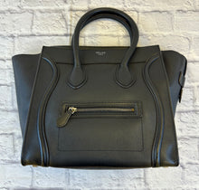 Load image into Gallery viewer, Celine Drummed Black Calfskin Mini Luggage Tote
