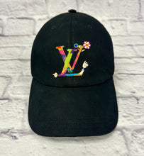 Load image into Gallery viewer, Louis Vuitton Black Murakami Superflat Baseball Cap SZ Small
