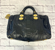 Load image into Gallery viewer, Gucci Babouska Black Python Skin Boston Bag
