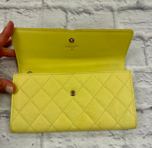 Load image into Gallery viewer, Chanel Yellow Caviar Filigree CC Flap Wallet
