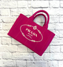 Load image into Gallery viewer, Prada Pink Canvas Canapa Tote With Crossbody Strap
