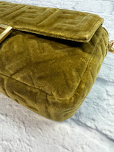 Load image into Gallery viewer, Fendi chartreuse Green Velvet Baguette
