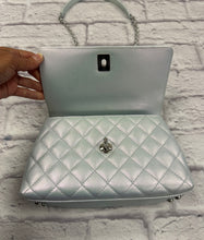 Load image into Gallery viewer, Chanel Iridescent Light Blue Quilted Caviar Mini Coco Top Handle
