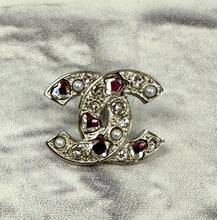 Load image into Gallery viewer, Chanel CC Silver Crystal &amp; Pearl Earrings
