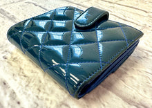Load image into Gallery viewer, Chanel Blue Patent Quilted Compact Wallet
