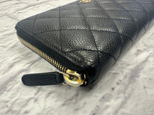Load image into Gallery viewer, Chanel Black Caviar Full Zip Wallet
