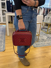 Load image into Gallery viewer, Chanel Large Burgundy CC Filigree Vanity Case
