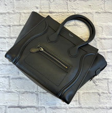 Load image into Gallery viewer, Celine Drummed Black Calfskin Mini Luggage Tote
