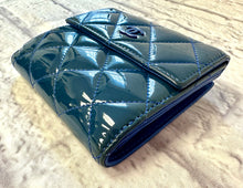 Load image into Gallery viewer, Chanel Blue Patent Quilted Compact Wallet
