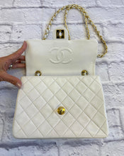 Load image into Gallery viewer, Chanel White Square Vintage Mini Flap Bag
