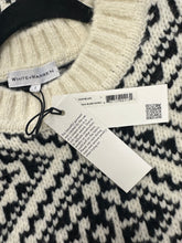 Load image into Gallery viewer, White + Warren Plush Alpaca Blend Nordic Crewneck Black &amp; White SZ Large
