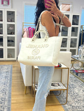 Load image into Gallery viewer, Chanel White Large Window Pane Deauville
