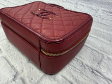 Load image into Gallery viewer, Chanel Large Burgundy CC Filigree Vanity Case
