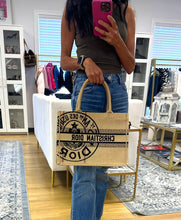 Load image into Gallery viewer, Dior Black &amp; Beige Jute Embroidered Medium Book Tote
