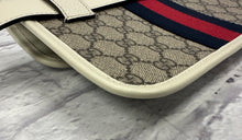 Load image into Gallery viewer, Gucci Navy &amp; Red Web Strip GG Supreme Ophidia Small Belt Bag
