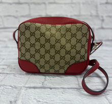 Load image into Gallery viewer, Gucci Red Leather Trim Camera Bag
