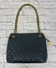 Load image into Gallery viewer, Chanel Vintage Quilted Black Lambskin Shoulder Bag
