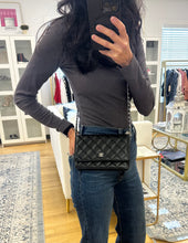 Load image into Gallery viewer, Chanel Black Lambskin Wallet on a Chain, Silver Hardware
