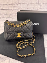 Load image into Gallery viewer, Chanel Black Caviar Mini Flap Bag with CC chain
