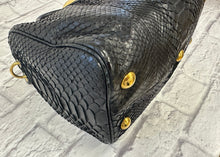 Load image into Gallery viewer, Gucci Babouska Black Python Skin Boston Bag

