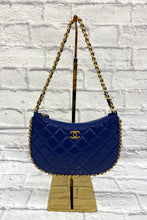 Load image into Gallery viewer, Chanel 2023 Blue Calfskin Chain Around Hobo
