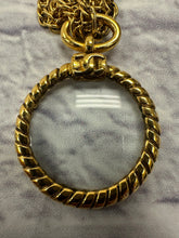 Load image into Gallery viewer, Chanel Long Gold Magnifying Glass Medallion Necklace
