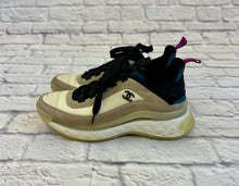 Load image into Gallery viewer, Chanel Woman’s CC Cap Toe Logo Suede/Mixed Fabric Sneakers 37.5
