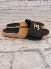 Load image into Gallery viewer, Chanel Black Pearl Espadrille CC Slides, Size 36
