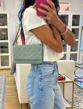 Load image into Gallery viewer, Chanel Pale Green Quilted Wallet On Chain
