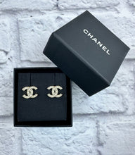 Load image into Gallery viewer, Chanel Light Gold Pearl and Crystal Mini Studs
