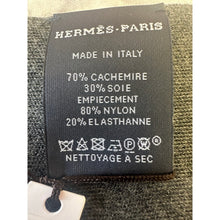 Load image into Gallery viewer, Hermes Silk &amp; Cashmere Grey Scarf
