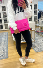 Load image into Gallery viewer, Valentino Pink Nappa Monochrome Roman Rock Stud Large WOC
