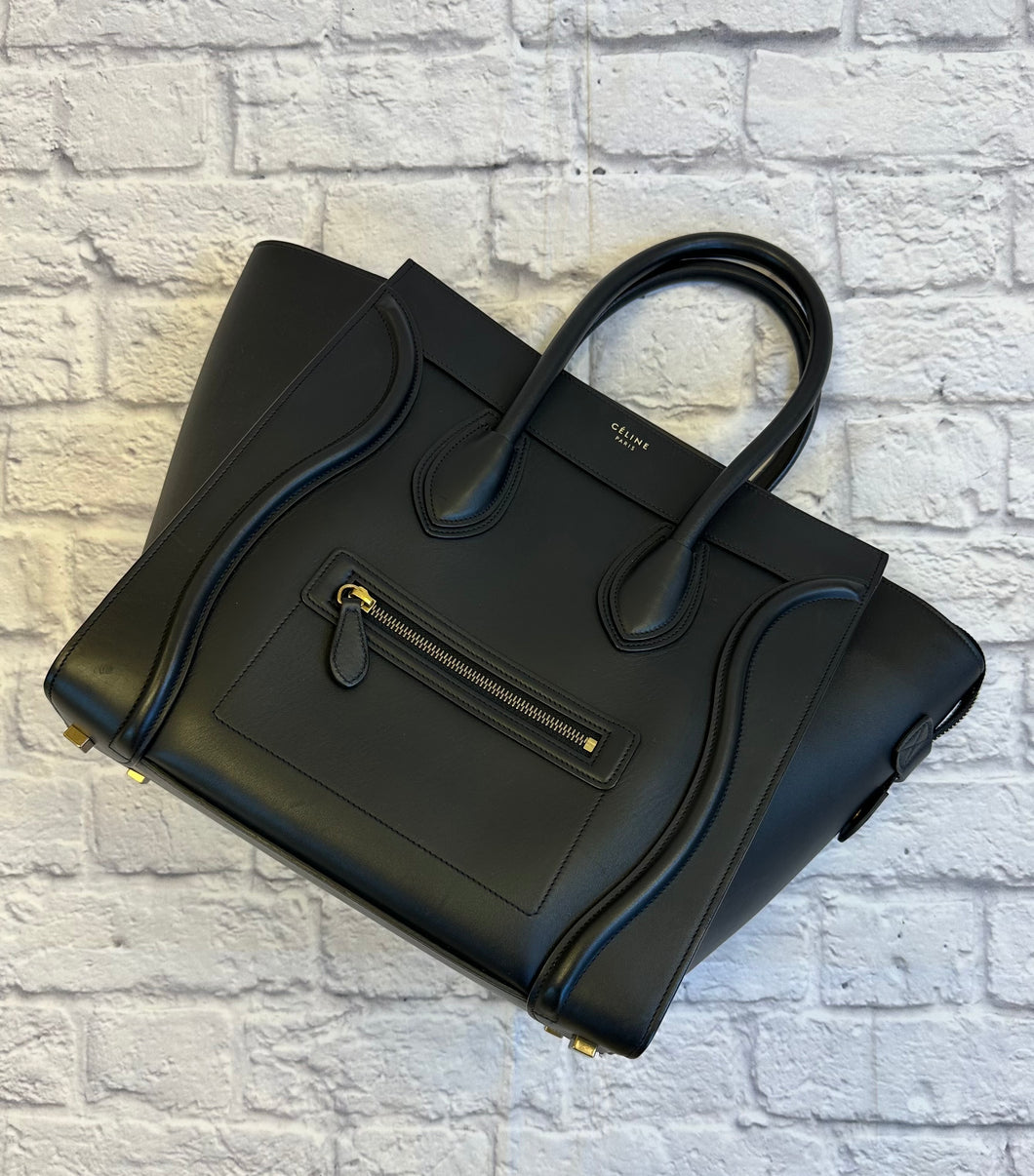 Celine Black Micro Luggage Tote