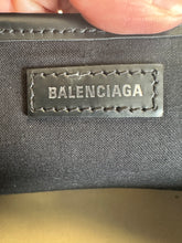 Load image into Gallery viewer, Balenciaga Navy Small Cabas Off-White Cotton Canvas &amp; Black Calfskin
