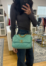 Load image into Gallery viewer, Chanel Small/Medium 19 Flap Bag Tiffany Blue
